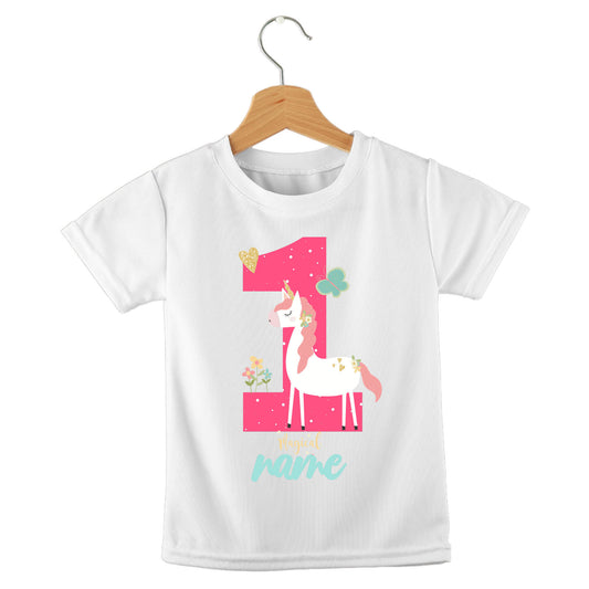 Personalized kids birthday t-shirt – birthday girl unicorn design | myartworkplate.com