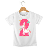 short sleeve t-shirt birthday girl unicorn