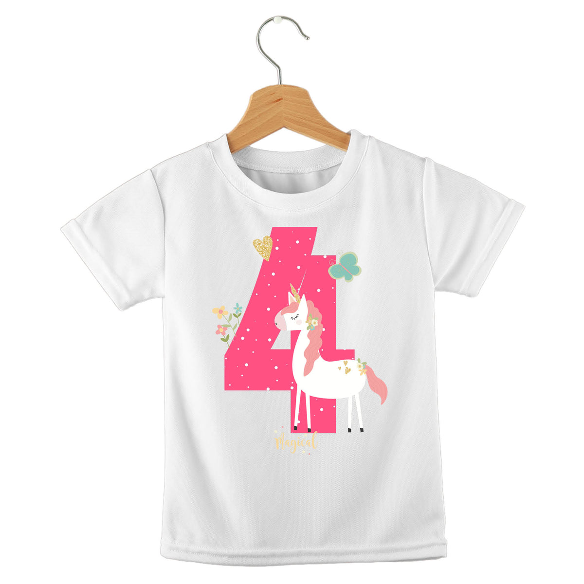 Personalized kids birthday t-shirt – birthday girl unicorn design | myartworkplate.com – lifestyle shot