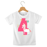 short sleeve t-shirt birthday girl unicorn