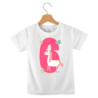 short sleeve t-shirt birthday girl unicorn