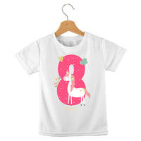 short sleeve t-shirt birthday girl unicorn