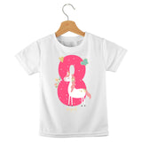 short sleeve t-shirt birthday girl unicorn