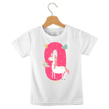 short sleeve t-shirt birthday girl unicorn
