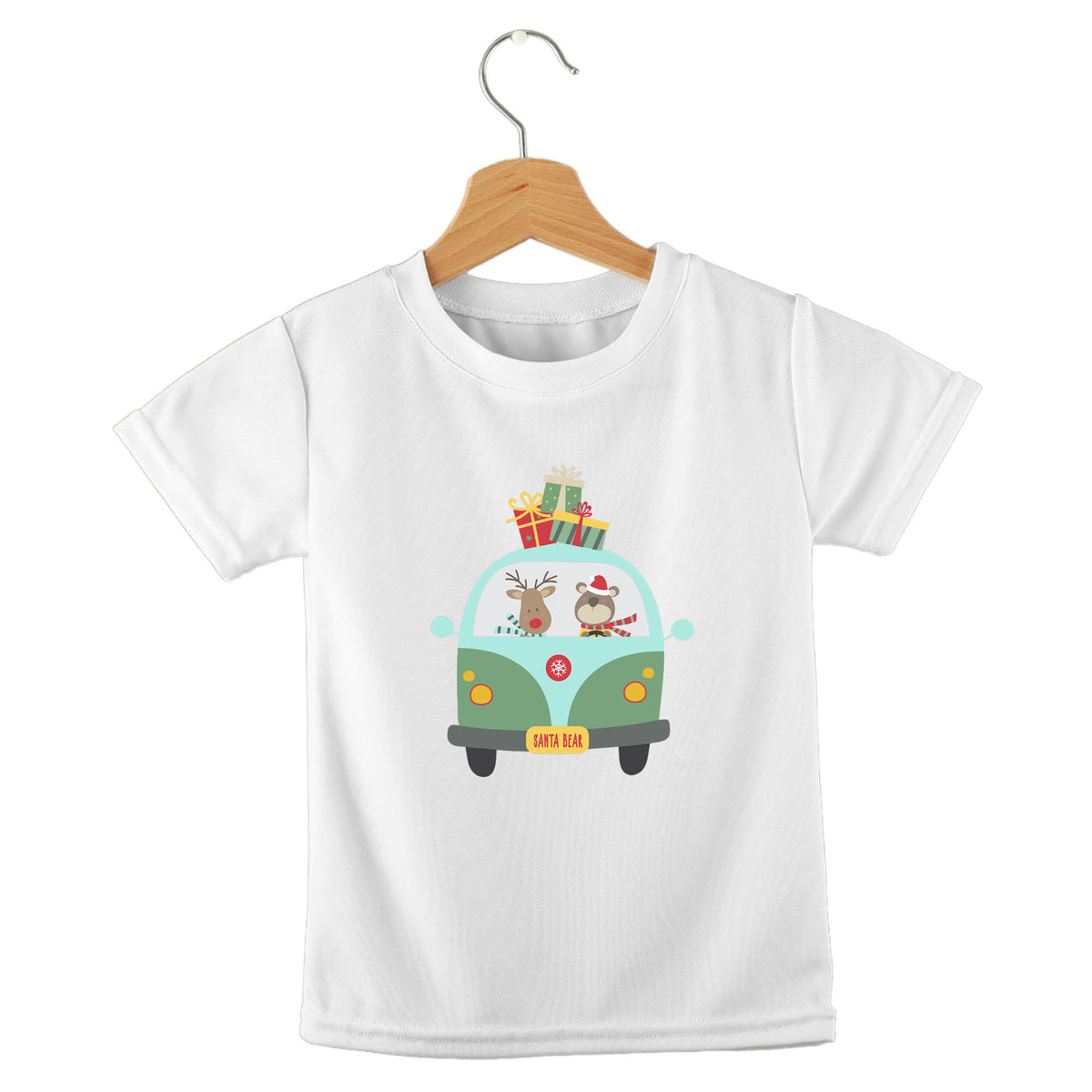 Personalized kids birthday t-shirt – Christmas cars festive design | myartworkplate.com – detail close-up