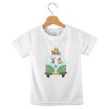 short sleeve t-shirt christmas cars