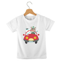 short sleeve t-shirt christmas cars