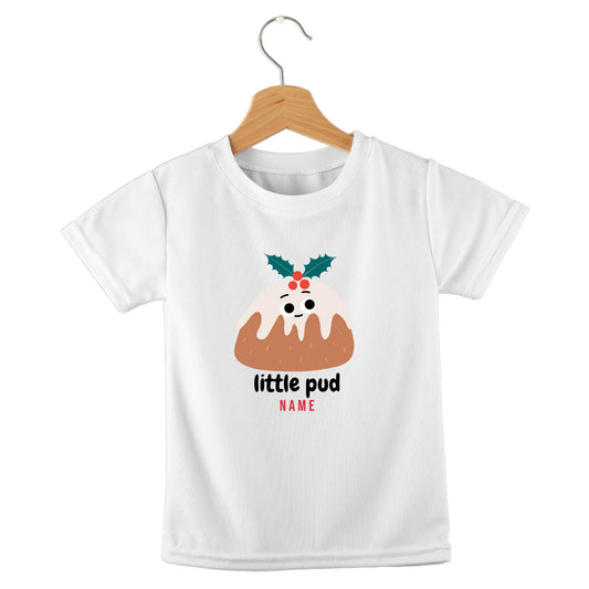 Personalized kids birthday t-shirt – Christmas pudding festive design | myartworkplate.com