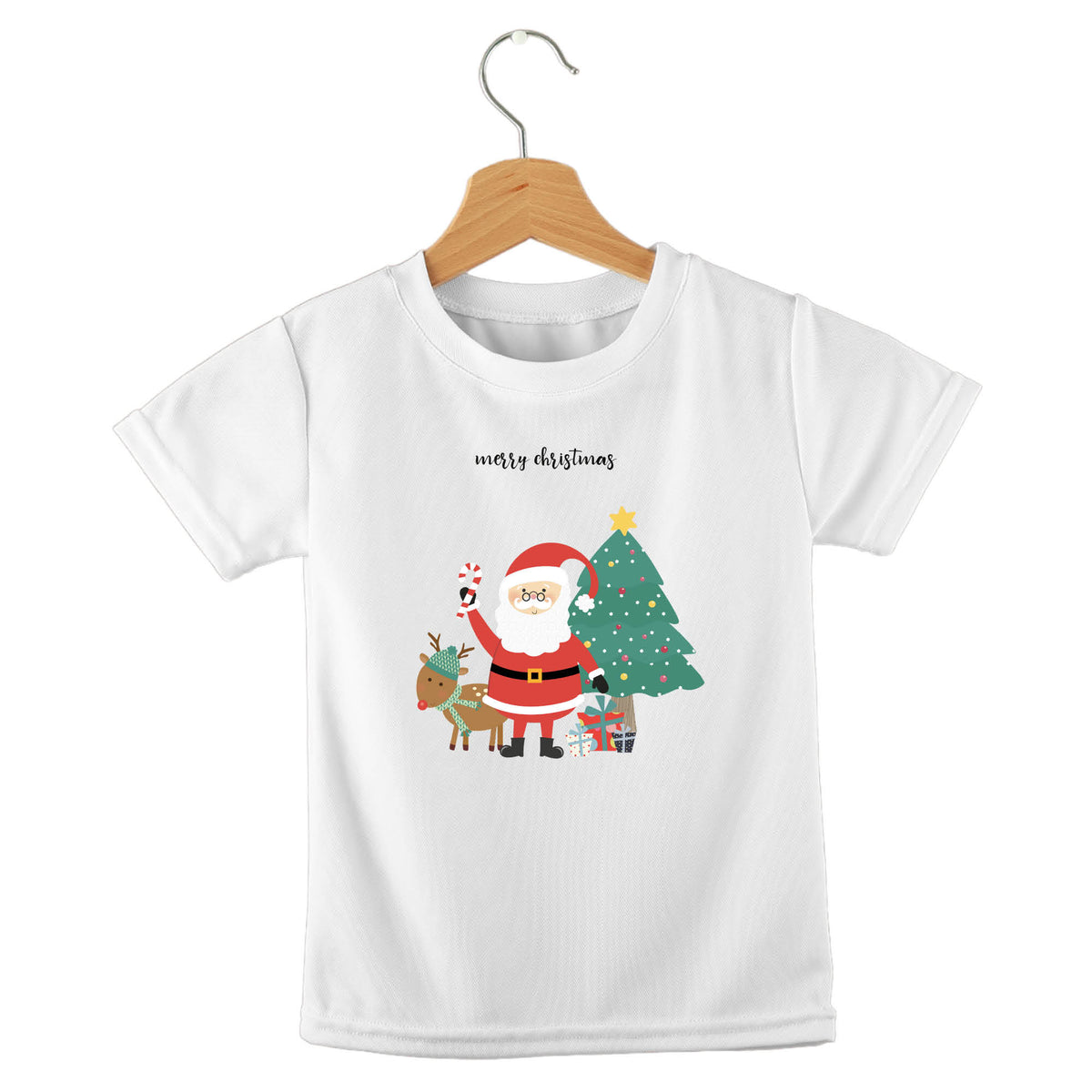 Personalized kids birthday t-shirt – Christmas Santa design | myartworkplate.com – front view