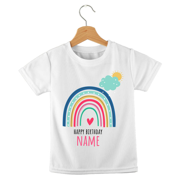 short sleeve t-shirt rainbow birthday
