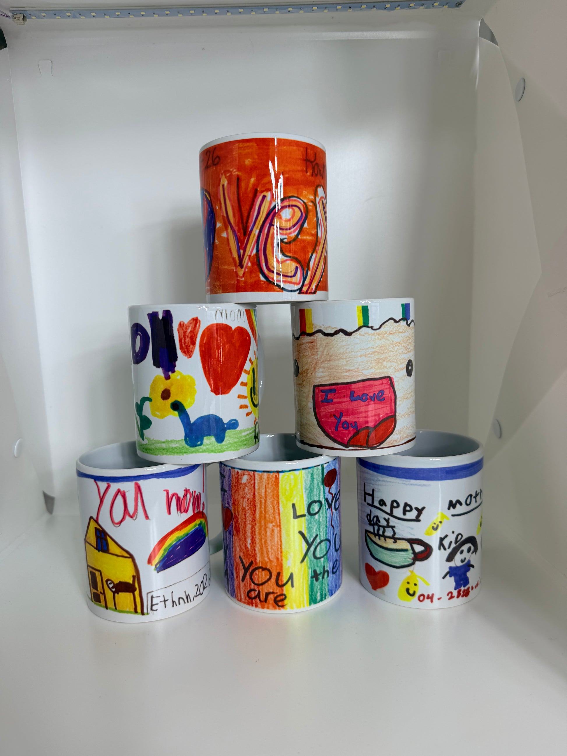 Personalized 11oz kids mug – custom kids artwork or drawing upload | myartworkplate.com – colour options
