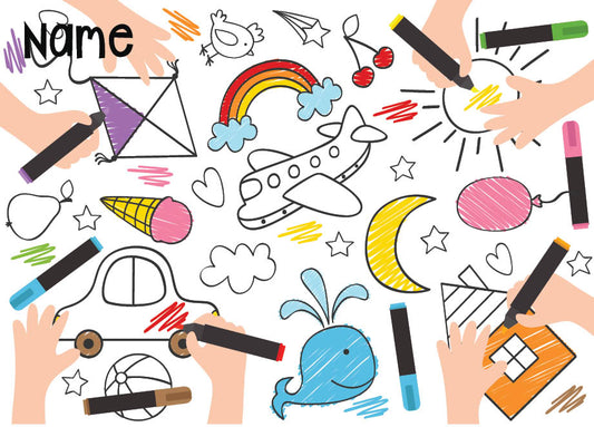 Personalized kids placemat – your own kids artwork design | myartworkplate.com