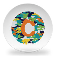 plate - my design - alphabet color camouflage