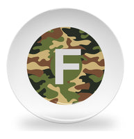 plate - my design - alphabet green camouflage