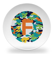 plate - my design - alphabet color camouflage