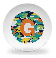 plate - my design - alphabet color camouflage