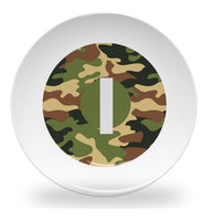 plate - my design - alphabet green camouflage