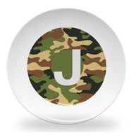 plate - my design - alphabet green camouflage