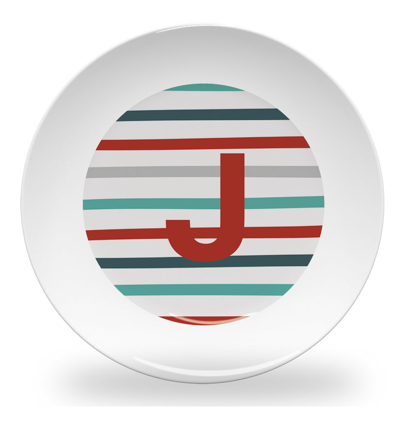 plate - my design - pinstripe alphabet