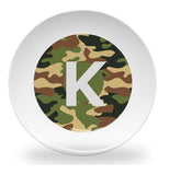 plate - my design - alphabet green camouflage
