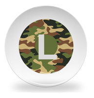 plate - my design - alphabet green camouflage