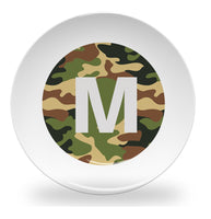 plate - my design - alphabet green camouflage