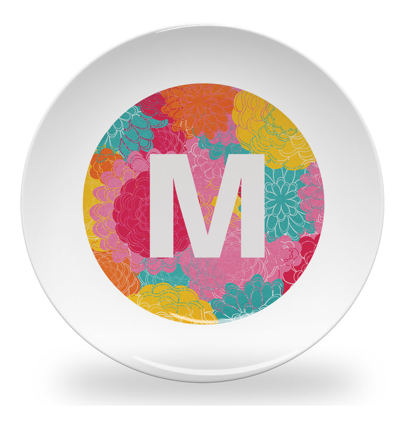 plate - my design - flower alphabet