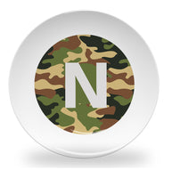 plate - my design - alphabet green camouflage