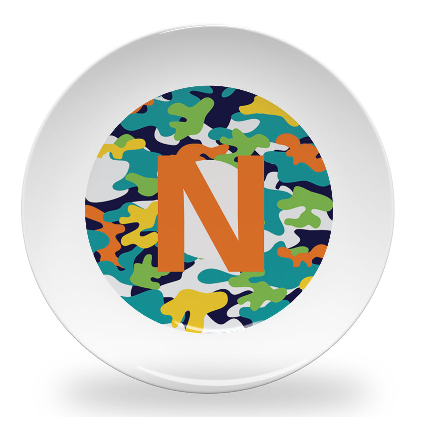 plate - my design - alphabet color camouflage