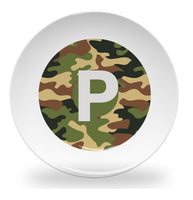 plate - my design - alphabet green camouflage
