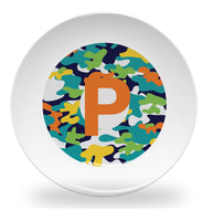 plate - my design - alphabet color camouflage