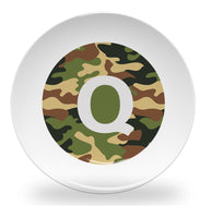 plate - my design - alphabet green camouflage