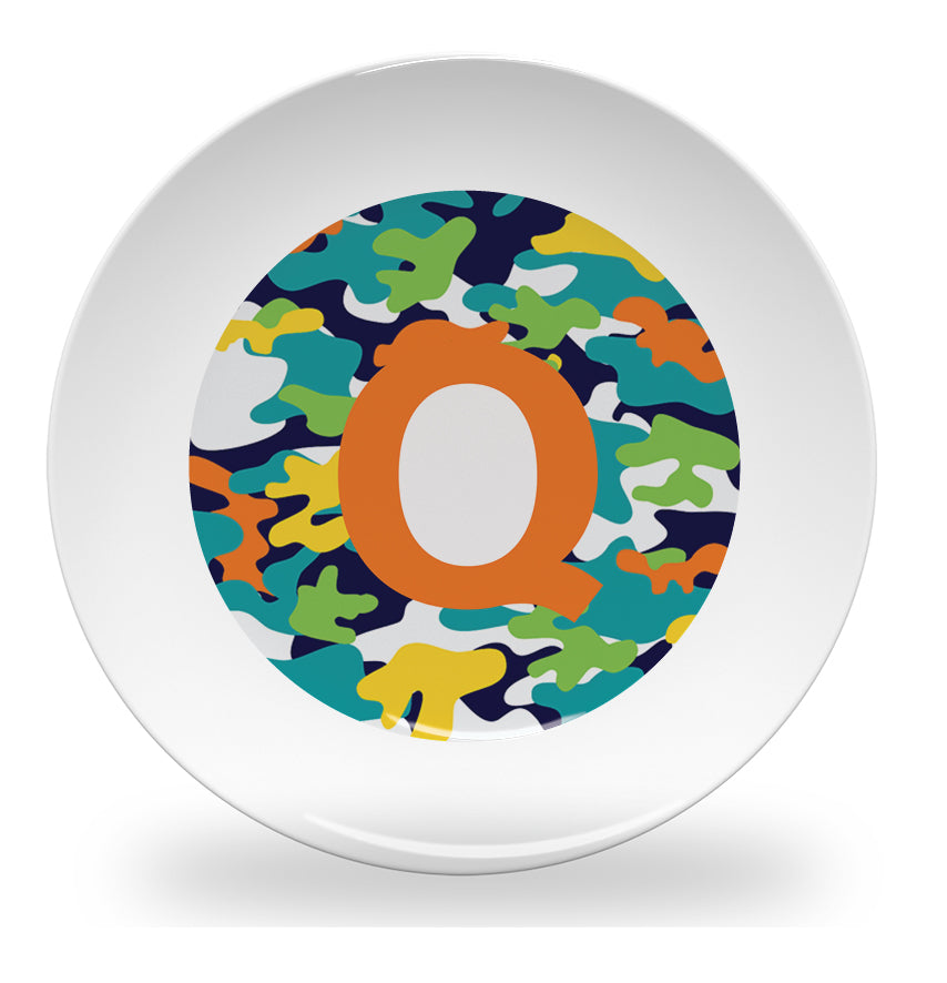 plate - my design - alphabet color camouflage