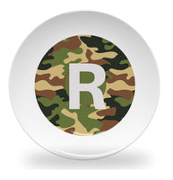 plate - my design - alphabet green camouflage