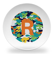 plate - my design - alphabet color camouflage