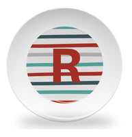 plate - my design - pinstripe alphabet