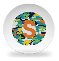 plate - my design - alphabet color camouflage