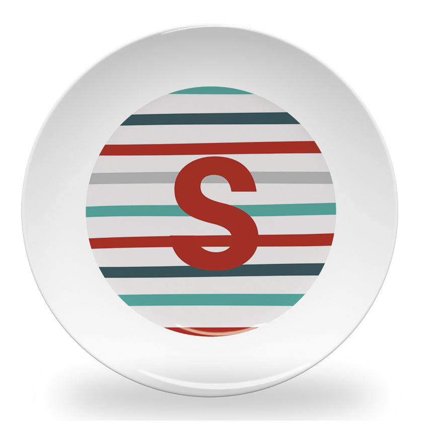 plate - my design - pinstripe alphabet