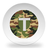 plate - my design - alphabet green camouflage