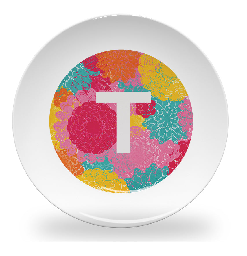 plate - my design - flower alphabet