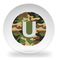 plate - my design - alphabet green camouflage