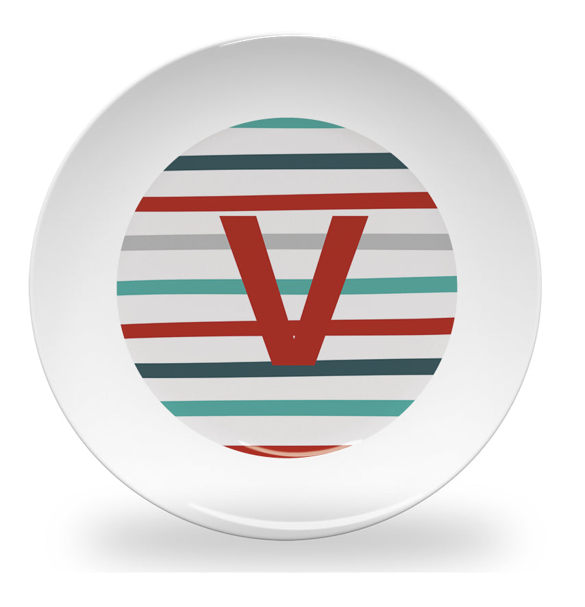 plate - my design - pinstripe alphabet