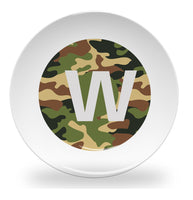 plate - my design - alphabet green camouflage