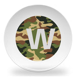 plate - my design - alphabet green camouflage