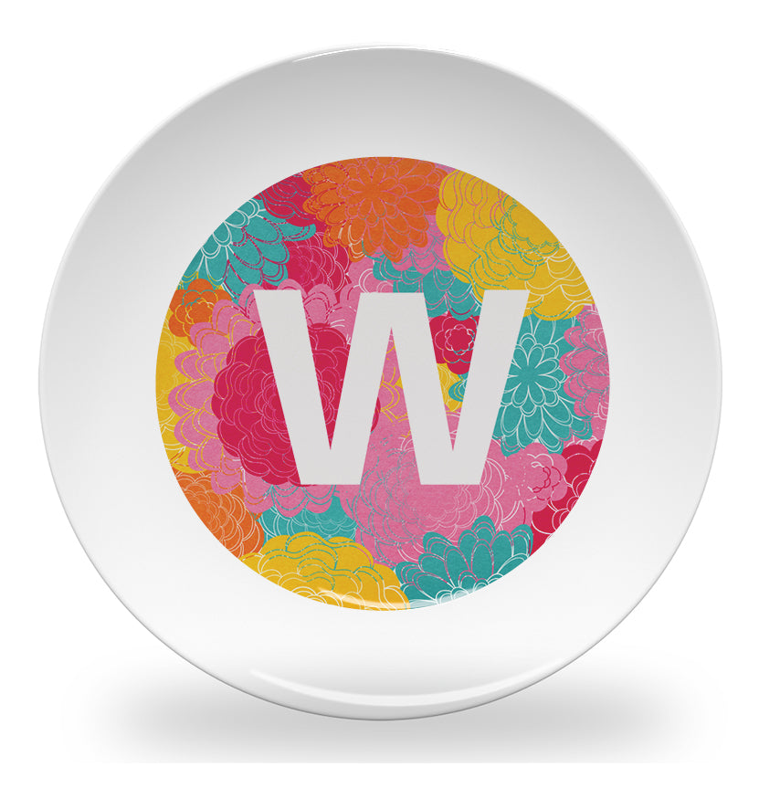 plate - my design - flower alphabet