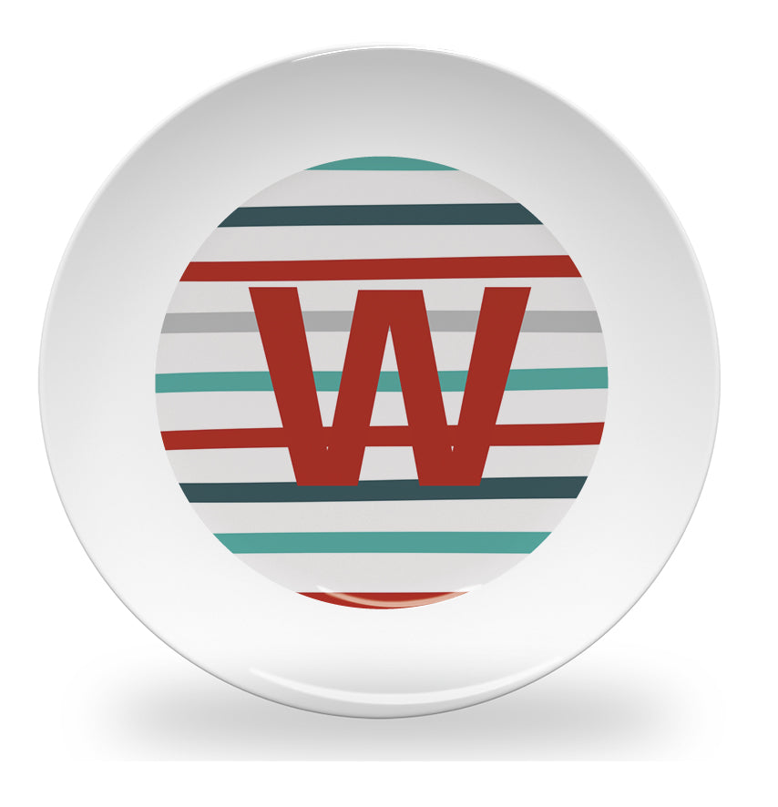 plate - my design - pinstripe alphabet