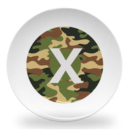 plate - my design - alphabet green camouflage
