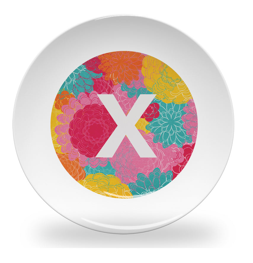 plate - my design - flower alphabet