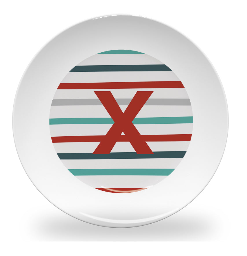 plate - my design - pinstripe alphabet
