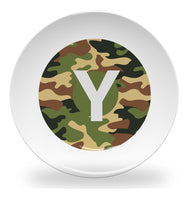 plate - my design - alphabet green camouflage
